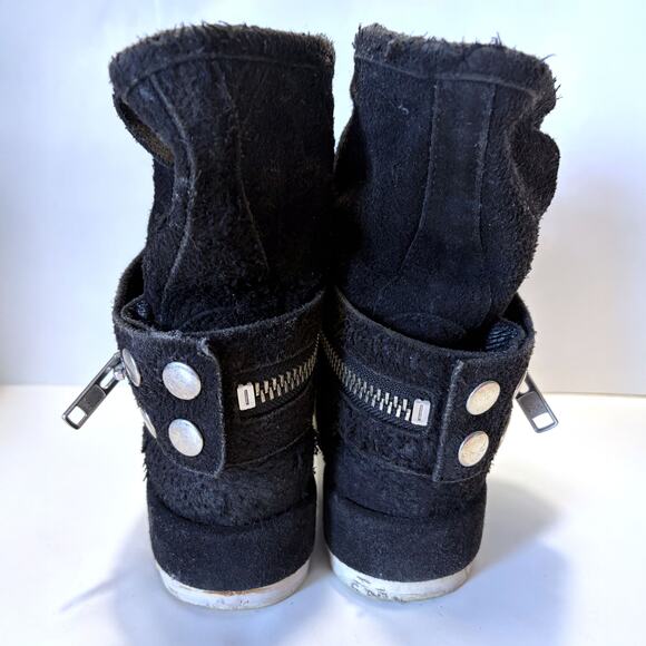 COMME DES GARCONS Textured Leather Zipped Ankle Boots in Black Size 8 - Picture 10 of 14